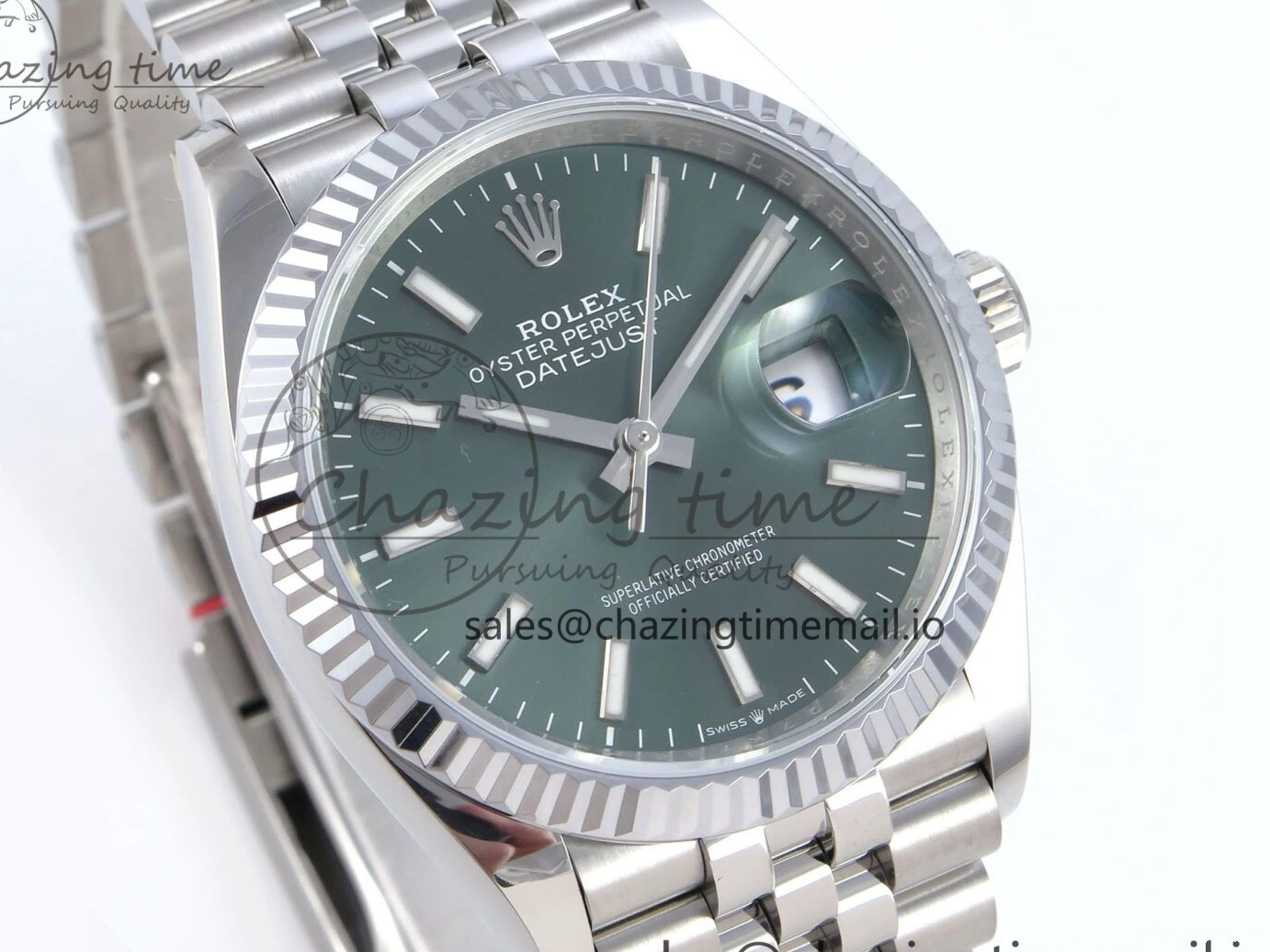 0118 DateJust 36 126234 QF+ 1:1 Best Edition 904L Steel Green Stick Dial on SS Jubilee Bracelet VR Soft 925